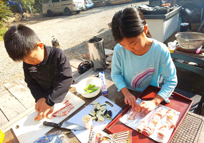 ピザ作りの様子